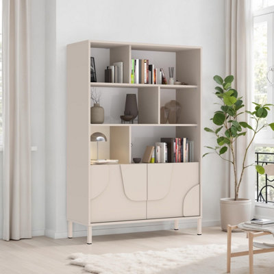 FurniComp LTD Furnicomp Vienna 100Cm 2 Door Tall Cashmere Bookcase from B&Q