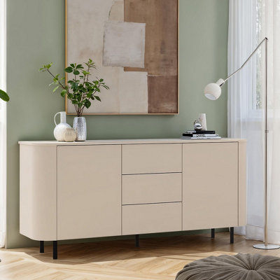 FurniComp LTD Furnicomp Palermo 180Cm 2 Door 3 Drawer Large Curved SideboardCashmere from B&Q