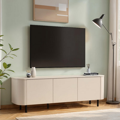 FurniComp LTD Furnicomp Palermo 180Cm 3 Door Curved Tv UnitCashmere from B&Q