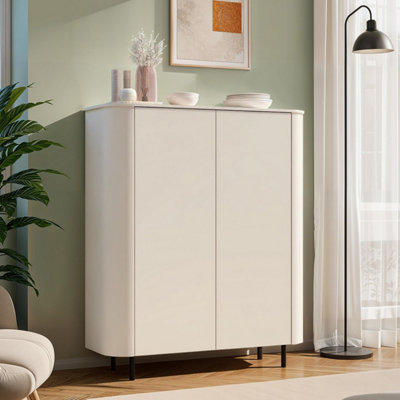 FurniComp LTD Furnicomp Palermo 130Cm 2 Door Curved Highboard/tall SideboardCashmere from B&Q