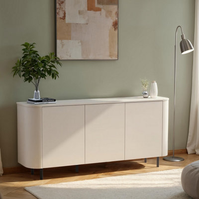 FurniComp LTD Furnicomp Palermo 180Cm 3 Door Curved SideboardCashmere from B&Q