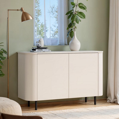 FurniComp LTD Furnicomp Palermo 130Cm 2 Door Small Curved SideboardCashmere from B&Q