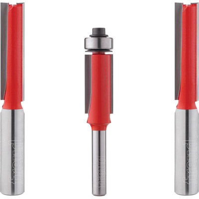 B&Q -  3Pc Kitchen Fitters Set 1/2" Worktop Cutter 2X 1/4" Flush Router Trim Bit