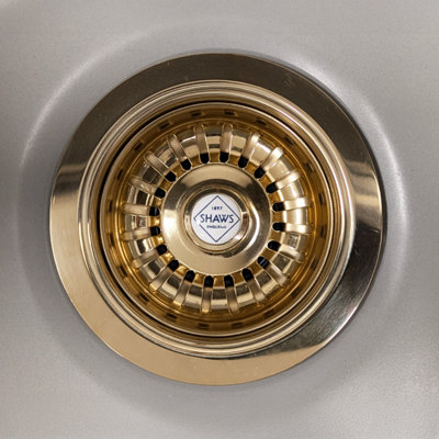 B&Q -  Shaws 90mm Basket Strainer Waste With Overflow PlateRemovable BasketMultiple Finishes
