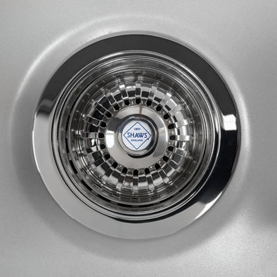 B&Q -  Shaws 90mm Basket Strainer WasteRemovable Basket & Matching Overflow Plate (Nickel)