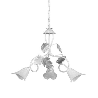 Luminosa Lighting Luminosa Marilena 3 Light Multi Arm Pendant Ceiling Light, White, Silver Light/White
