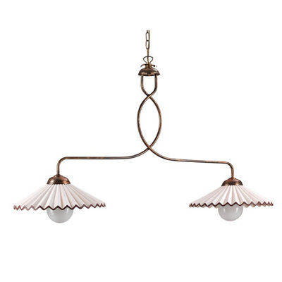 Luminosa Ing Luminosa Rosina Bar Pendant Ceiling Glass Shades, 2X E27 Light