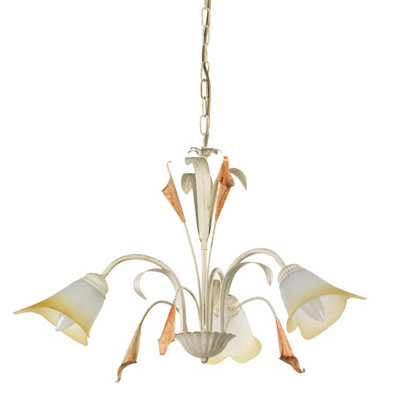 Luminosa Lighting Luminosa Lucrezia 3 Light Multi Arm Pendant Ceiling Light, Ivory Light/Ivory