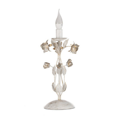 Luminosa Lighting Luminosa Carolina Large Candle Flower Design Table Lamp, Ivory