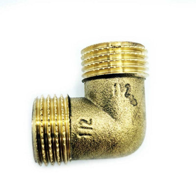 B&Q -  Brass Water Pipe Male Elbow Adapter Connector 1/2 Inch Bsp Thread Fittings