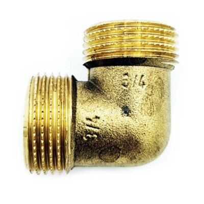 B&Q -  Brass Water Pipe Male Elbow Adapter Connector 3/4 Inch Bsp Thread Fittings