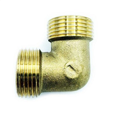 B&Q -  Brass Water Pipe Male Elbow Adapter Connector 1 Inch Bsp Thread Fittings