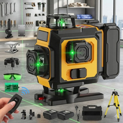 4D Self Leveling Laser LevelLaser Measuring Tool With Tripod Outdoor Use from B&Q