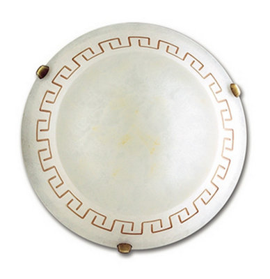 Luminosa Lighting Luminosa Trecento 2 Light Patterned Glass Flush Ceiling Light Amber 40Cm from B&Q