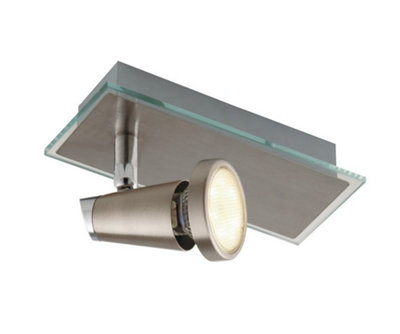 Luminosa Lighting Luminosa Spot Led Single Adjustable Spotlight Nickel 400Lm 2700K 17X12X7Cm from B&Q