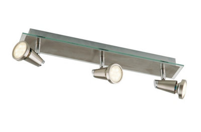 Luminosa Lighting Luminosa Spot Led 3 Light Adjustable Spotlight Bars Nickel 400Lm 2700K 46X12X7Cm from B&Q
