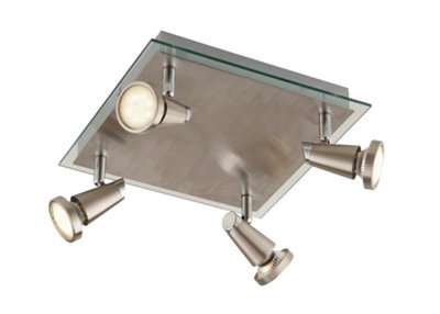 Luminosa Lighting Luminosa Spot Led 4 Light Adjustable Spotlight Clusters Nickel 400Lm 2700K 26X26X12Cm from B&Q
