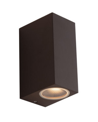 Luminosa Lighting Luminosa Qubo Outdoor 2 Light Up Down Light CortenIp54 15.1X9.3X6.7Cm from B&Q