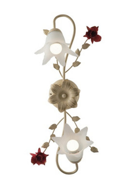 Luminosa Lighting Luminosa Rose 2 Light Multi Arm Semi Flush Ceiling Light Ivory 61X31X20Cm from B&Q