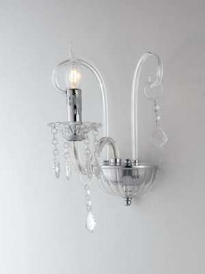 Luminosa Lighting Luminosa Wall Light ChromeCrystal 22X30X25Cm