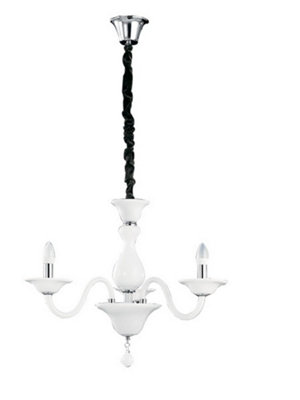 Luminosa Lighting Luminosa Soffio 3 Light Chandeliers White 66X50Cm