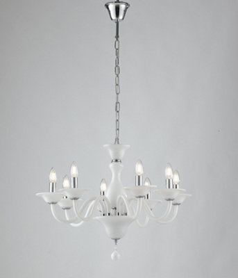 Luminosa Lighting Luminosa Soffio 8 Light Chandeliers White 71X50Cm