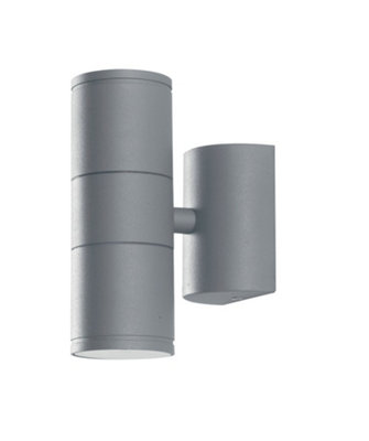 Luminosa Lighting Luminosa Jump Outdoor 2 Light Up Down Light SilverIp44 16X11X6Cm from B&Q