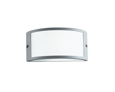 Luminosa Lighting Luminosa Austin Outdoor Aluminum Flush Wall Lamp SilverE27