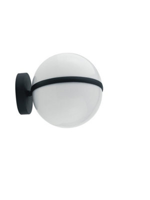 Luminosa Lighting Luminosa Orbit Outdoor Globe Wall Light BlackIp44 25X20Cm from B&Q