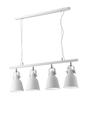 Luminosa Lighting Luminosa Legend Bar Ceiling Dome PendantWhiteNickelE27 from B&Q