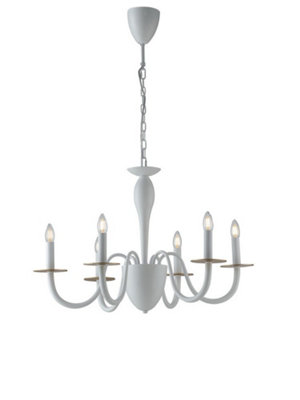 Luminosa Lighting Luminosa Armstrong 6 Light Chandeliers White 78X53Cm