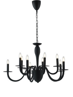 Luminosa Lighting Luminosa Armstrong 10 Light Chandeliers Black 92X53Cm
