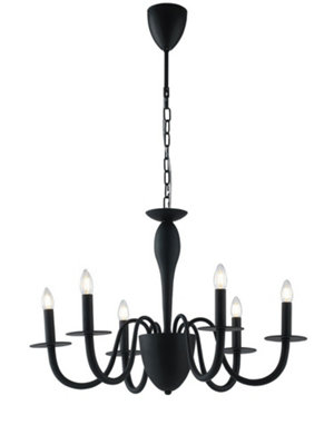Luminosa Lighting Luminosa Armstrong 6 Light Chandeliers Black 78X53Cm