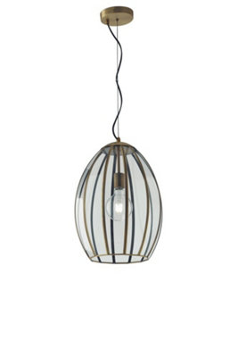 Luminosa Lighting Luminosa Chester Dome Ceiling PendantBrassE27