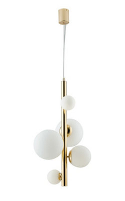 Luminosa Lighting Luminosa Hera Globe Ceiling PendantGoldOpalG9 from B&Q
