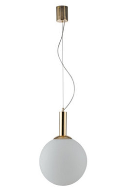 Luminosa Lighting Luminosa Hera Globe Ceiling PendantGoldOpalE27 from B&Q