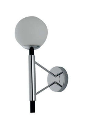 Luminosa Lighting Luminosa Hammond Globe Wall LampChromeOpalWhiteE14 from B&Q