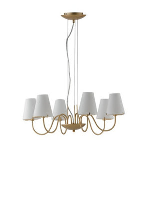 Luminosa Lighting Luminosa Canto 6 Light Chandeliers With Shades Gold 65.6X22.6Cm