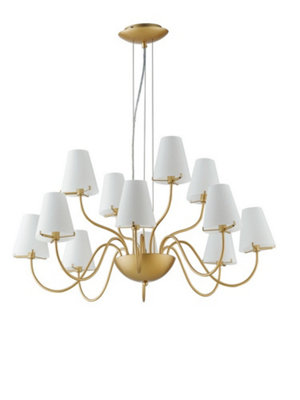 Luminosa Lighting Luminosa Canto 2 Light Chandeliers With Shades Gold 83X40.5Cm