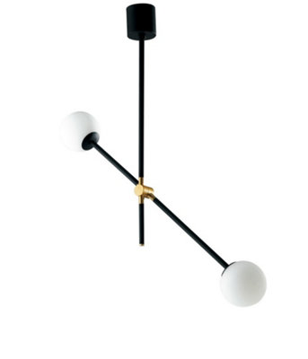Luminosa Lighting Luminosa Antitesi Globe Ceiling PendantBlackGoldOpalE14 from B&Q