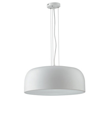 Luminosa Lighting Luminosa Bistrot Dome Ceiling PendantWhiteWhiteE27 from B&Q