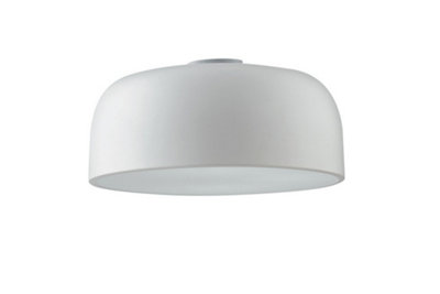 Luminosa Lighting Luminosa Bistrot Cylindrical Semi Flush Ceiling Light White 38X19.5Cm from B&Q