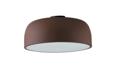 Luminosa Lighting Luminosa Bistrot Flush Ceiling LightBronzeWhiteE27 from B&Q