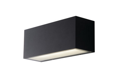 Luminosa Lighting Luminosa Twin Outdoor Integrated Led Up Down Wall LightCharcoalTransparentIp544000K