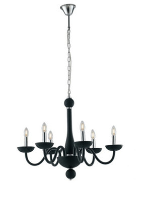 Luminosa Lighting Luminosa Alfiere 6 Light Chandeliers Black 74X59Cm
