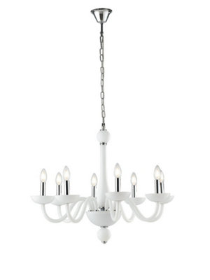 Luminosa Lighting Luminosa Alfiere 8 Light Chandeliers White 74X59Cm from B&Q