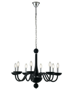 Luminosa Lighting Luminosa Alfiere 8 Light Chandeliers Black 74X59Cm