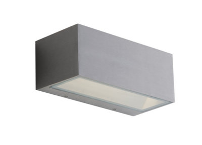 Luminosa Lighting Luminosa Twin Outdoor Integrated Led Up Down Wall LightNickelTransparentIp544000K