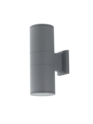 Luminosa Lighting Luminosa Jump Outdoor 2 Light Up Down Light SilverIp44 30X17X10.5Cm from B&Q