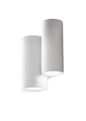 Luminosa Lighting Luminosa Banjie Paintable Plaster Wall Lamp WhiteGu10 from B&Q